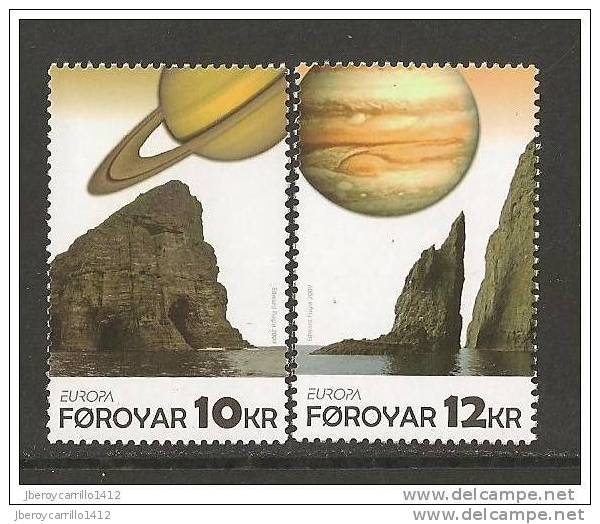 FÄROE ISLANDS /FØROYAR / FÄROËR / ILES FÉROÉ - EUROPA 2009  - TEMA  "ASTRONOMIA" - SET Of 2 STAMPS PERFORATED - 2009