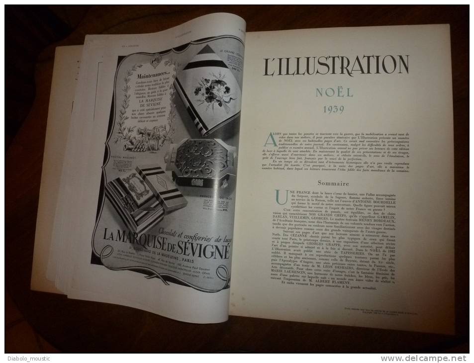 L'ILLUSTRATION Spécial NOËL 1939 (1kg-2kg) :Nos Gds Chefs ;Cézanne ;Tapisserie Bayeux ;Marie Laurencin ; Hitler M'a Dit - L'Illustration