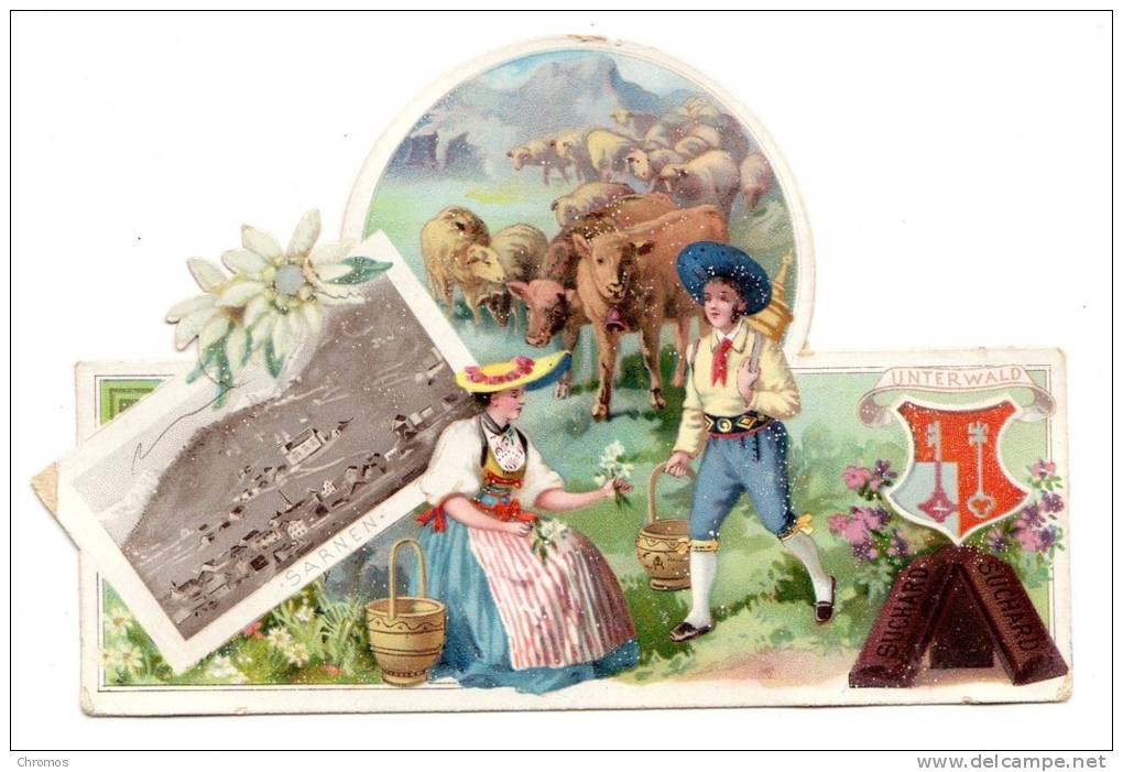 Chromo Découpie SUCHARD, Thèmes: Cantons De La Suisse, Unterwald, Sarnen - Suchard