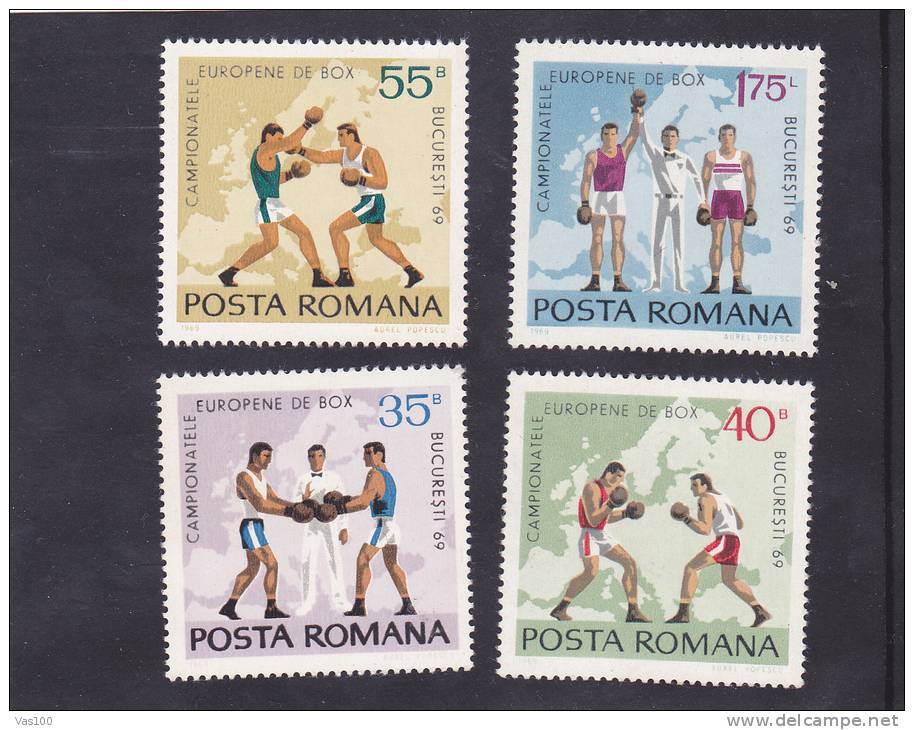 BOXE 1969 Yv.2464-67,Mi.2767-70,**MNH ROUMANIA. - Unused Stamps