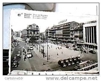 BELGIO BRUXELLES PLACE AUTO CAR TRAM  V1958  DX4152 - Public Transport (surface)