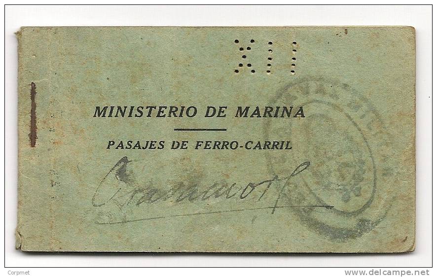 RAILWAY OFFICIAL 1927 ARGENTINA ARMY MINISTRY COUPON BOOK Of TICKTES - PASAJES DE FERRO-CARRIL DEL MINISTERIO DE MARINA - Mundo