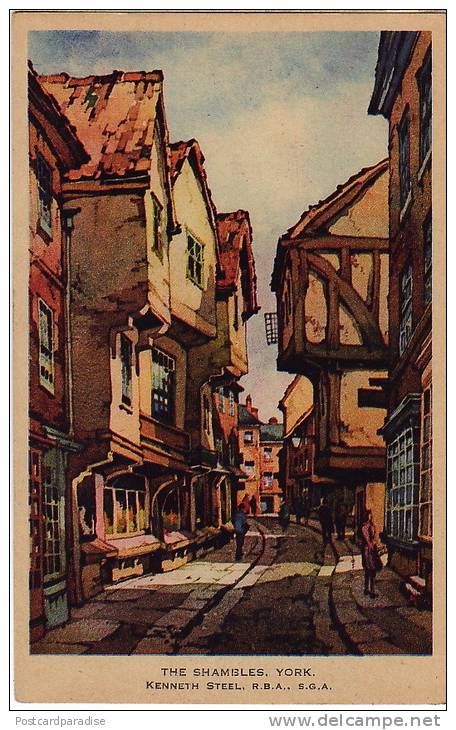 York The Shambles, Kenneth Steel (Dixon Postcard) - York