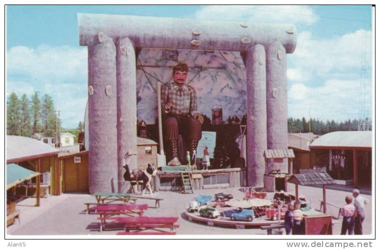 Brainerd MN Minnesota, Roadside Amusement Ride Animated Paul Bunyan Atrraction, C1950s/60s Vintage Postcard - Other & Unclassified