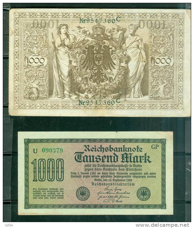 Lot De 4 Billets Allemand En Bon état Moyenne 6/10 - Phi134 - Andere & Zonder Classificatie