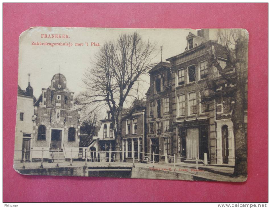 Netherlands > Friesland > Franeker   Zakkedragershuisje Met 't Plat--  1911 Cancel    Ref 647 - Franeker