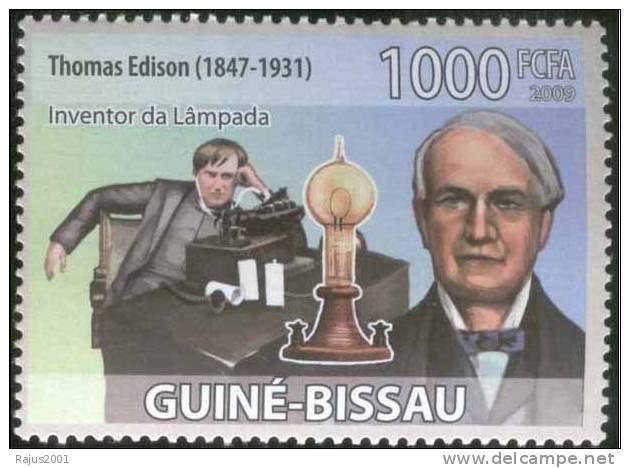 Thomas Alva Edison, Deaf, Disabled, Inventor Of Phonograph, Light Bulb, Kinetoscope, Motion Picture, MNH - Handicaps