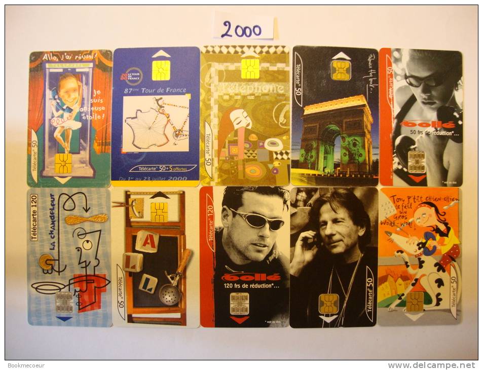 2000  LOT  10 TELECARTES - 2000