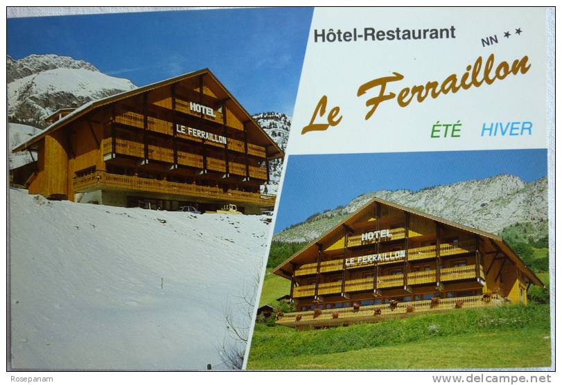 HOTEL RESTAURANT LE FERRAILLON GERARD SOPPET PROPRIETAIRE - ABONDANCE 74360 - IMP SOPIZET - CPSM NON ECRITE - Hotels & Restaurants