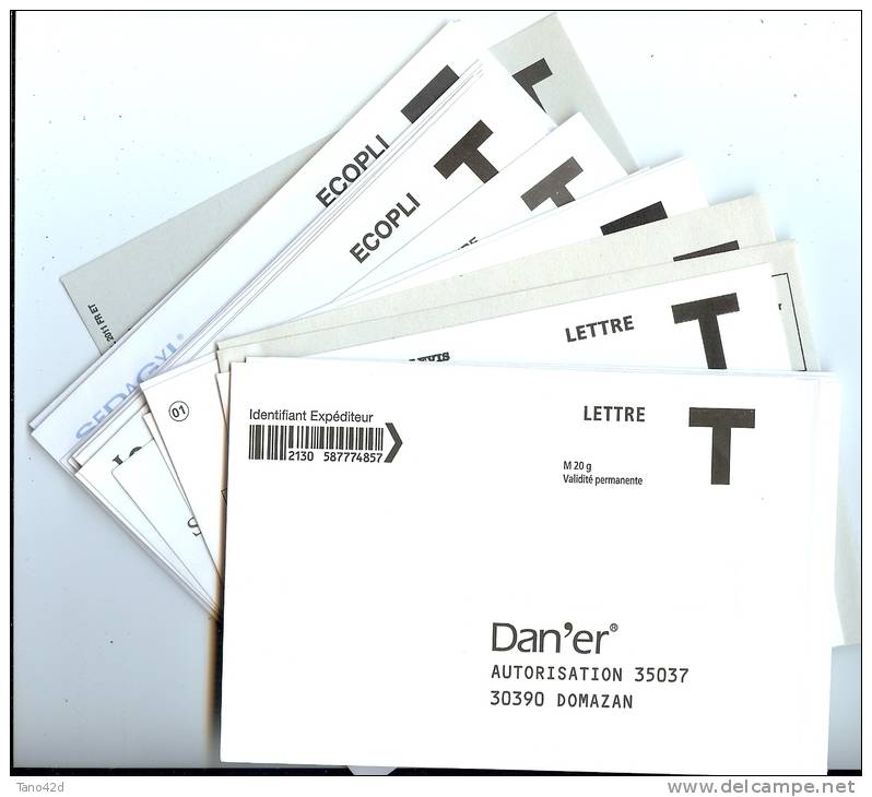 REF LACVID - LOT DE PLUS DE 30 ENVELOPPES REPONSE "T" DONT QUELQUES DOUBLES - Cards/T Return Covers