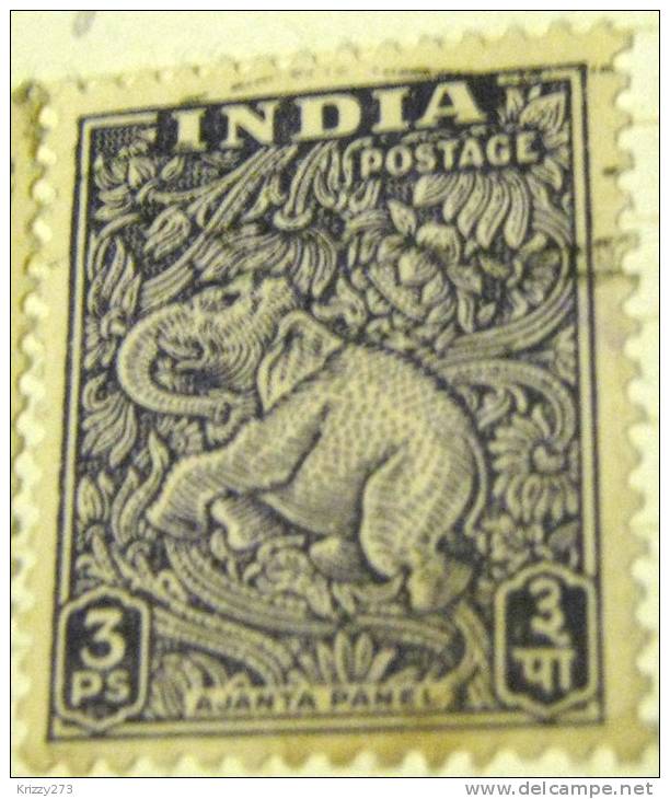 India 1949 Ajanta Panel 3p - Used - Gebruikt