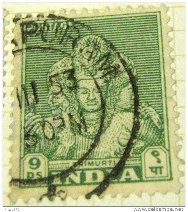 India 1949 Trimurti 9p - Used - Gebruikt