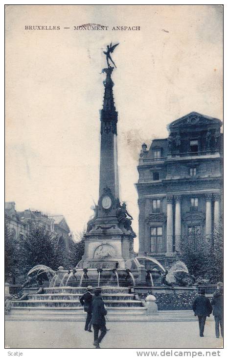 Bruxelles, Monument Anspach 1908 - Famous People