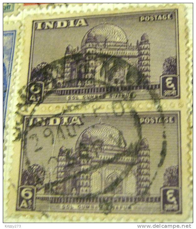 India 1949 Gol Gumbad Bijapur 6a X 2 - Used - Usados