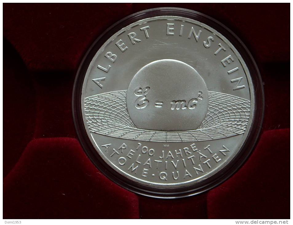 10 Euro - Deutschland - 2005 Silber St.G. “ Albert Einstein – 100 Jahre Relativität Atome Quanten “ - Germany