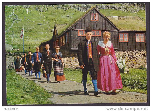 Faroe Islands PPC From A Wedding In Kirkjubø, Sent To KASTRUP (2 Scans) - Féroé (Iles)