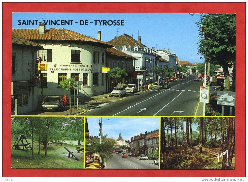 * SAINT VINCENT DE TYROSSE-1993(Multiples Vues:PTT,Automobiles...RENAULT 4L,Etc...)-Voir Le Timbre Au Dos(Etranger) - Saint Vincent De Tyrosse