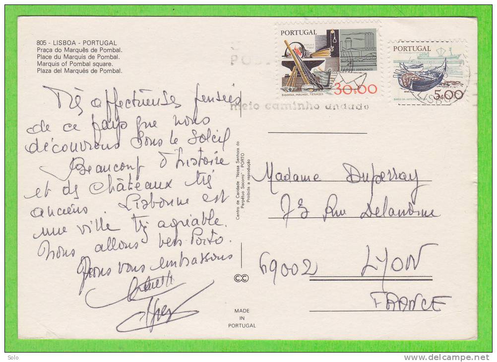 Sur CP - PORTUGAL - 2 Timbres - Storia Postale