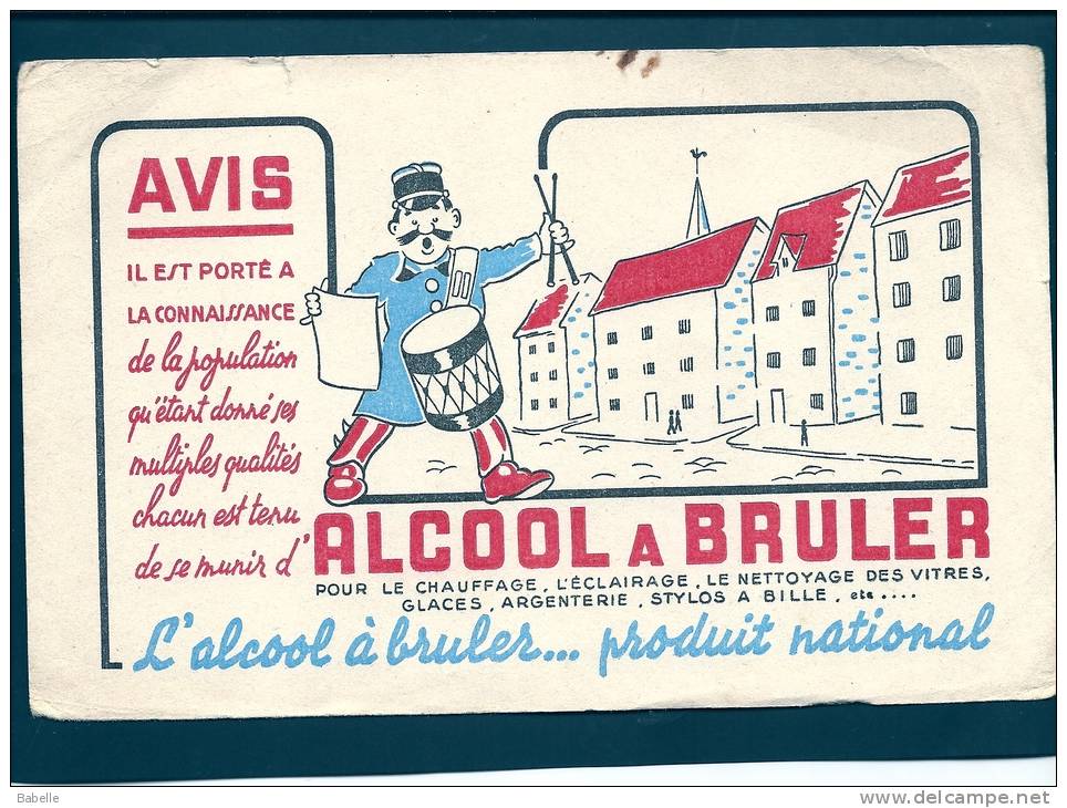 BUVARD "AVIS DU GARDE CHAMPETRE"  Pour L´alcool A Bruler - A