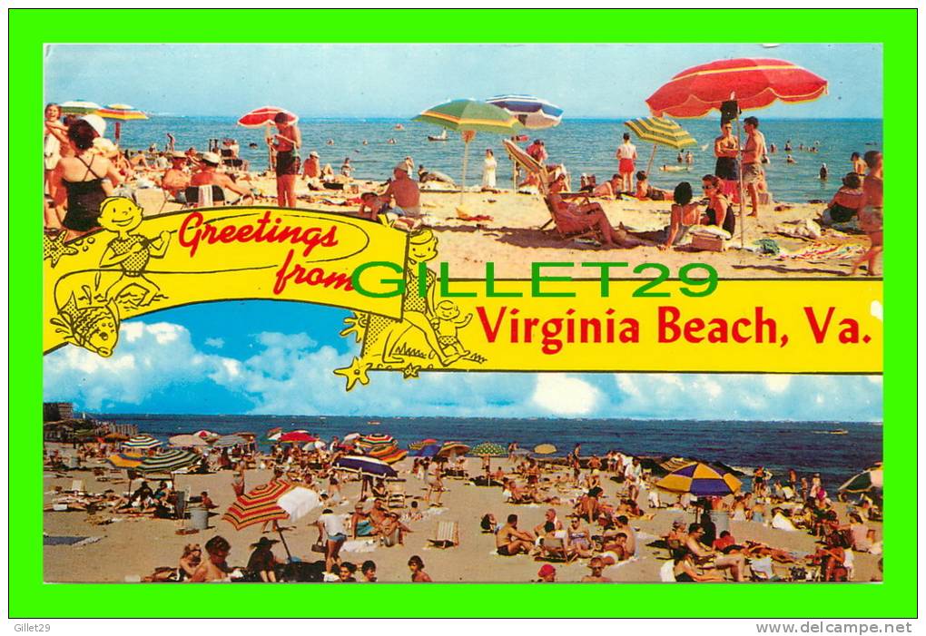 GREETINGS FROM VIRGINIA BEACH, VA - 2 MULTIVIEWS - - Virginia Beach