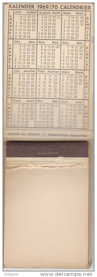 PO5385B# NOTES PUBBBLICITARIO OROLOGI OMEGA - BONAGLIA - LUGANO - CALENDARIETTO 1969/70 - Tamaño Pequeño : 1961-70