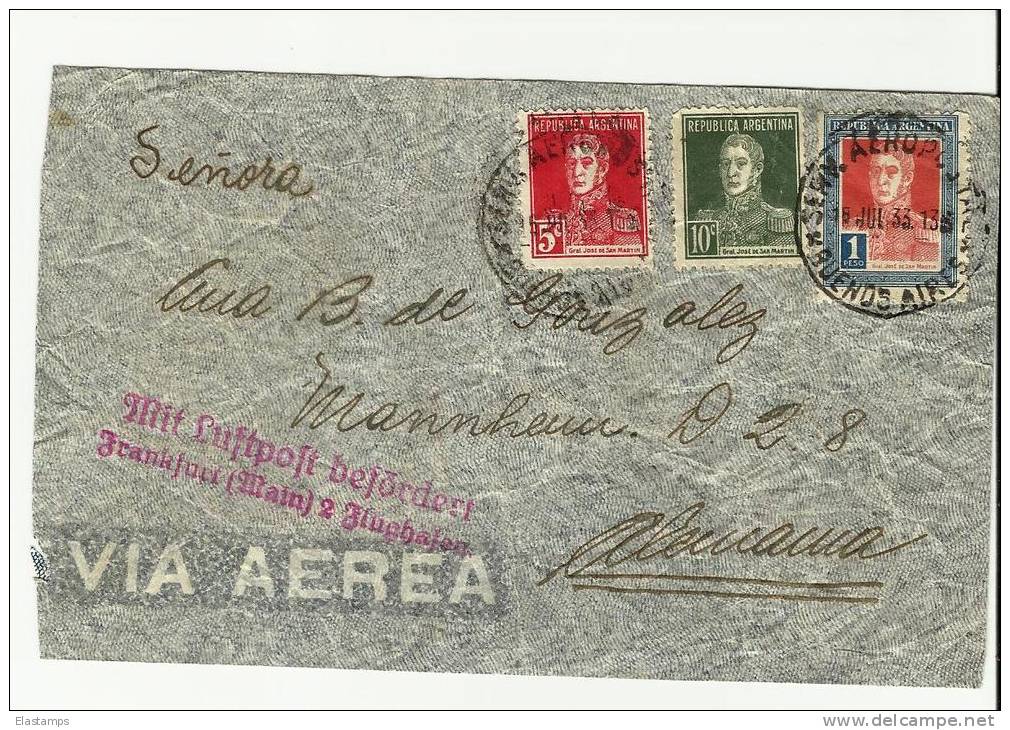 =Argentina  1933 Brief Nach DE - Briefe U. Dokumente