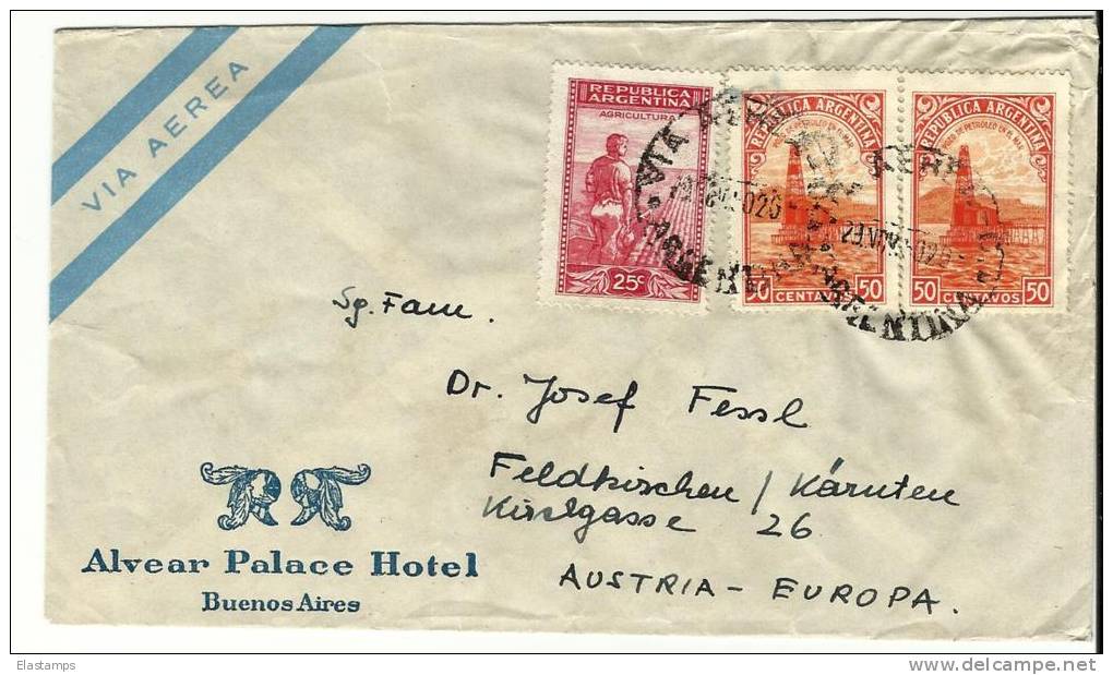 =Argentina  1950 Brief Nach Austria - Poste Aérienne