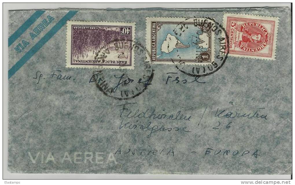 =Argentina  1951 Brief Nach Austria - Luchtpost