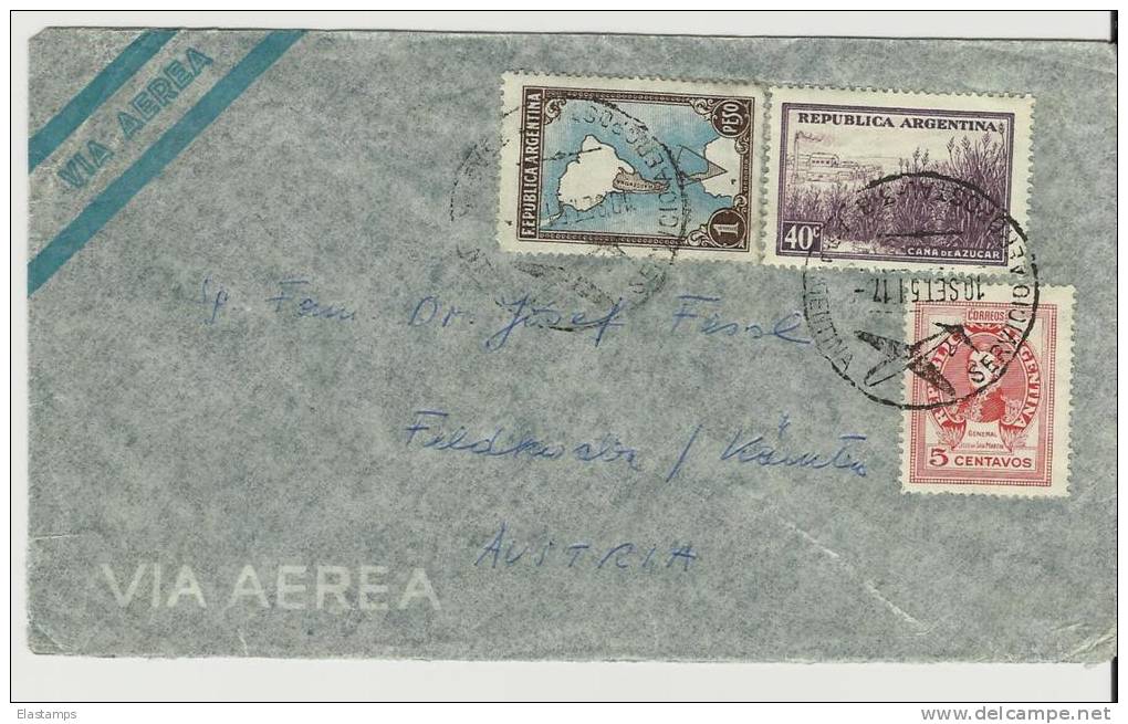 =Argentina  1951 Brief Nach Austria - Storia Postale