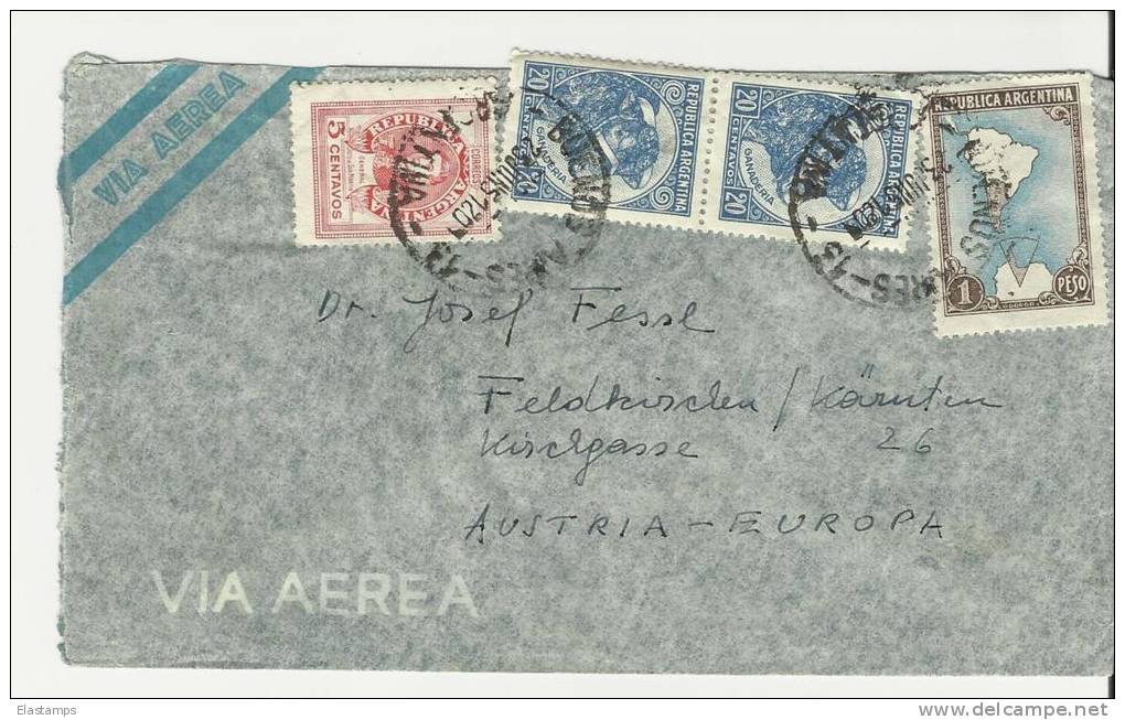 =Argentina  1951 Brief Nach Austria - Brieven En Documenten