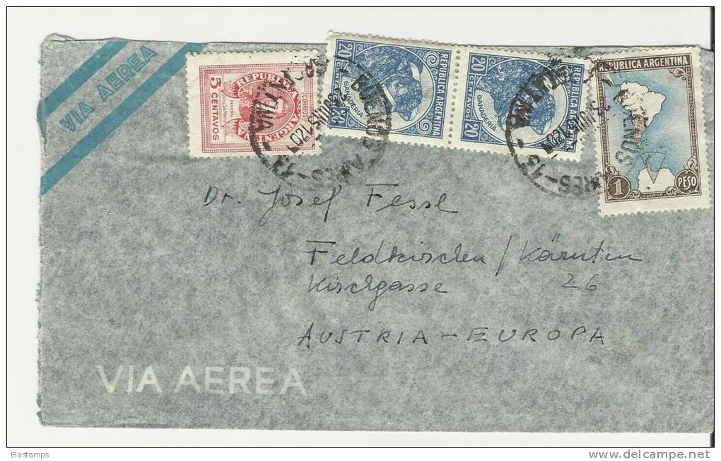 =Argentina  1951 Brief Nach Austria - Storia Postale