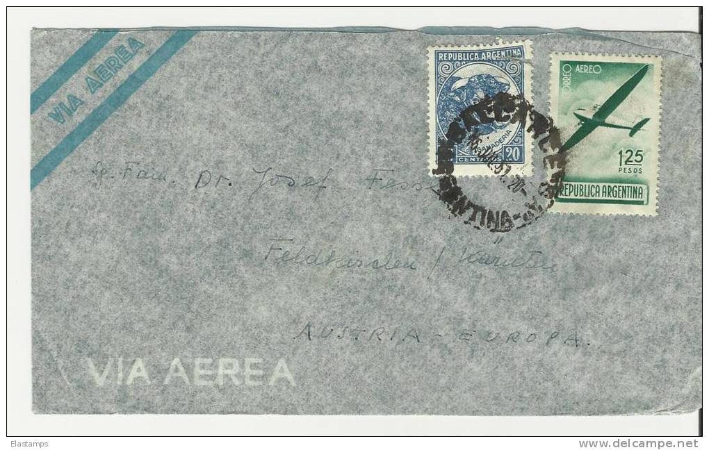 =Argentina  1951 Brief Nach Austria - Poste Aérienne