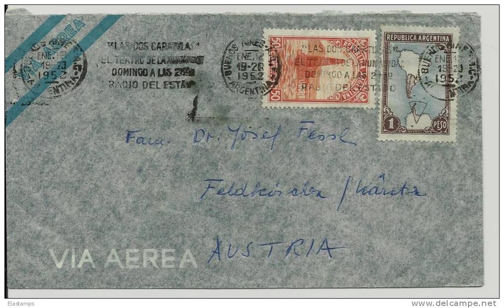 =Argentina  1952 Brief Nach Austria - Storia Postale