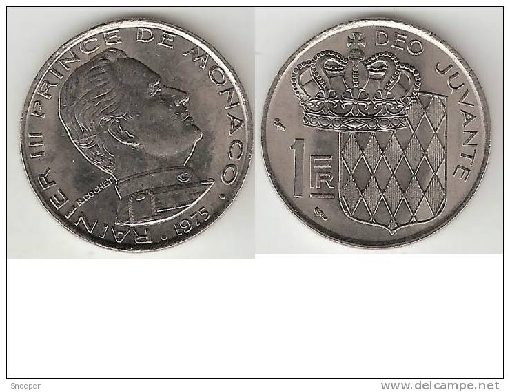 *monaco 1 Franc  1975  Km 140   Unc !!! - 1960-2001 Nouveaux Francs