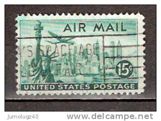 Timbre Etats-Unis Y&T Air Mail N° PA 37. Oblitéré. 15 Cents. Cote 0.20 € - 2a. 1941-1960 Usados