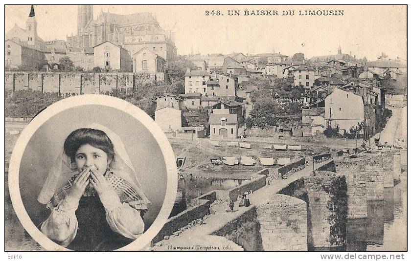 LIMOGES - Un Baiser Du LIMOUSIN - Correspondance Militaire - Excellent état - Limoges