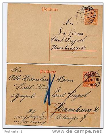 DR P110  2 Postkarten  Straßburg Strasbourg + Suhl 1918  Kat. 4,00 € - Briefkaarten
