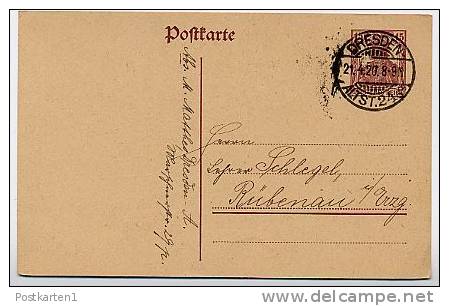 DR P116 Postkarte Dresden - Rübenau  1920  Kat. 4,50 € - Postkarten