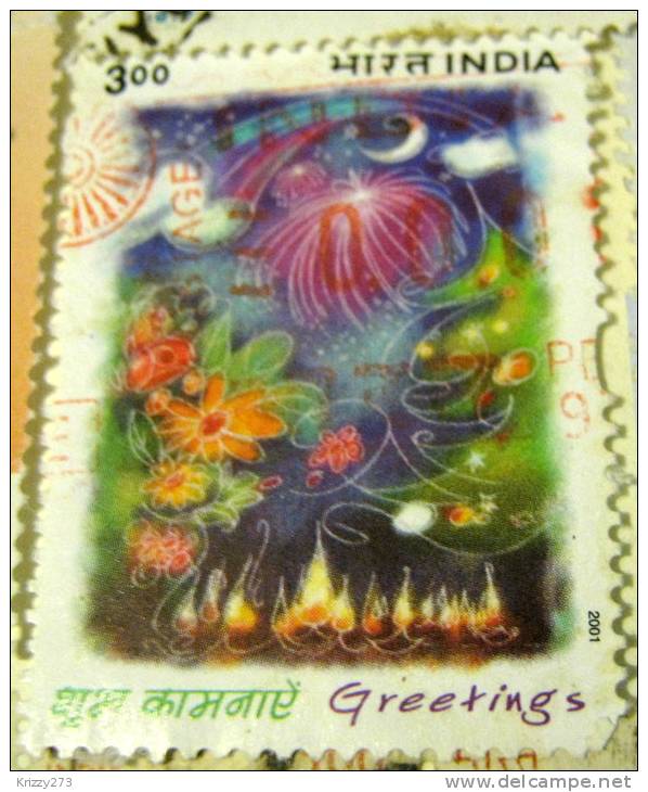 India 2001 Greetings 3.00 - Used - Oblitérés