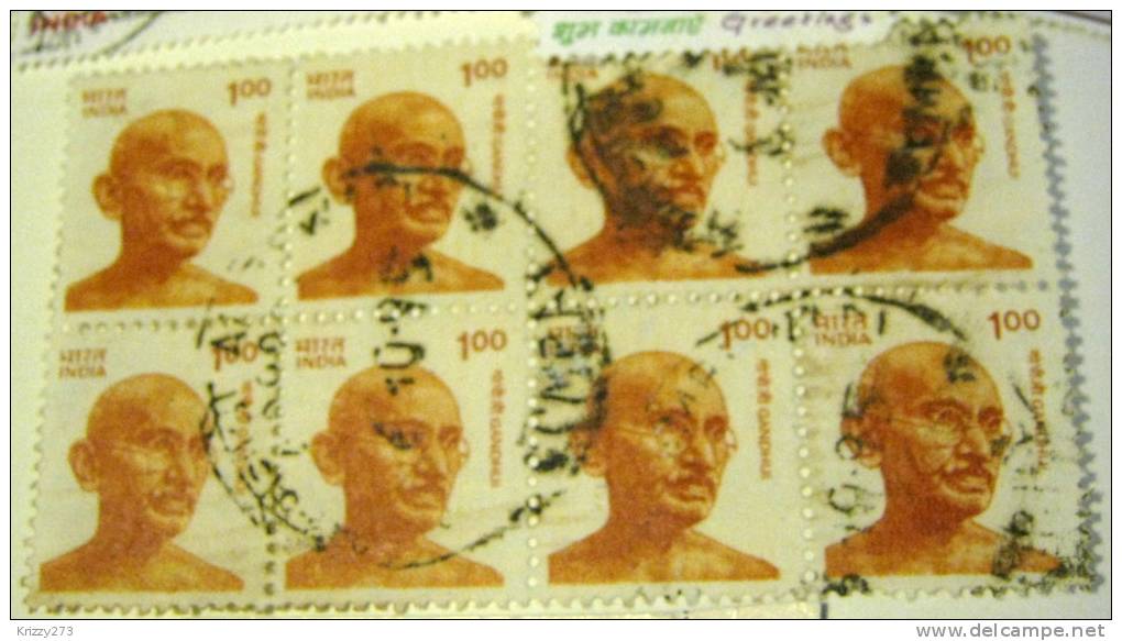 India 1991 Gandhi 1.00 X8 - Used - Oblitérés