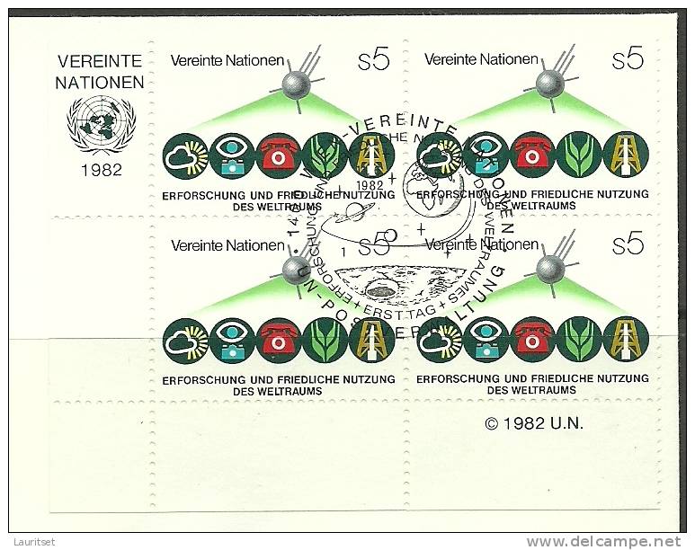 United Nations Wien 1982 FDC Naciones Unidas UN Erforschung Nutzung Des Weltraums - Europe