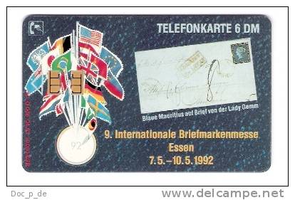 Germany - O068  04/92 - Briefmarkenmesse Essen - Briefmarke - Stamp  - Private Card - O-Series : Series Clientes Excluidos Servicio De Colección