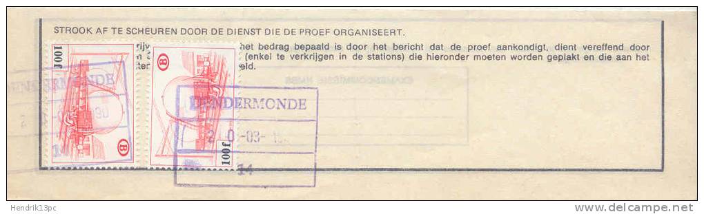 D1047 -België  Spoorweg Chemin De Fer   Document  Met Stempel DENDERMONDE - Other & Unclassified