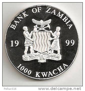 ZAMBIA 1999, 1000 KWACHA PROOF - NOTE 200 EURO BACK - Zambie