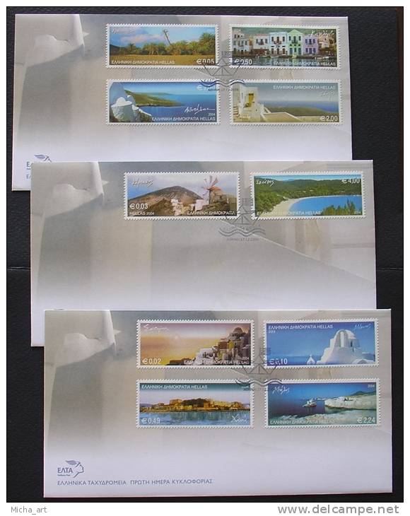 Greece 2004 Islands Set Of 3 Official FDC - FDC