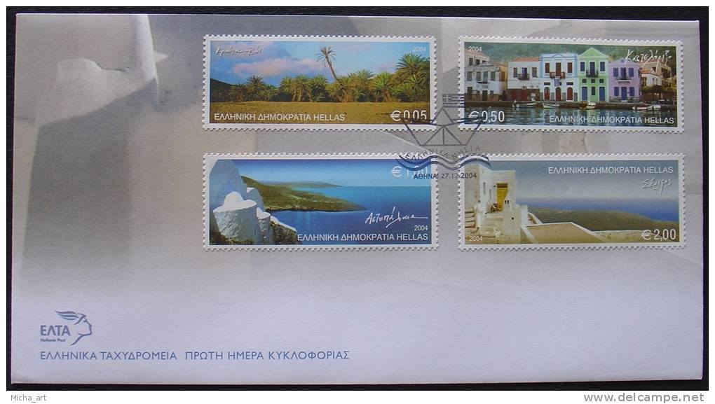 Greece 2004 Islands Set Of 3 Official FDC - FDC