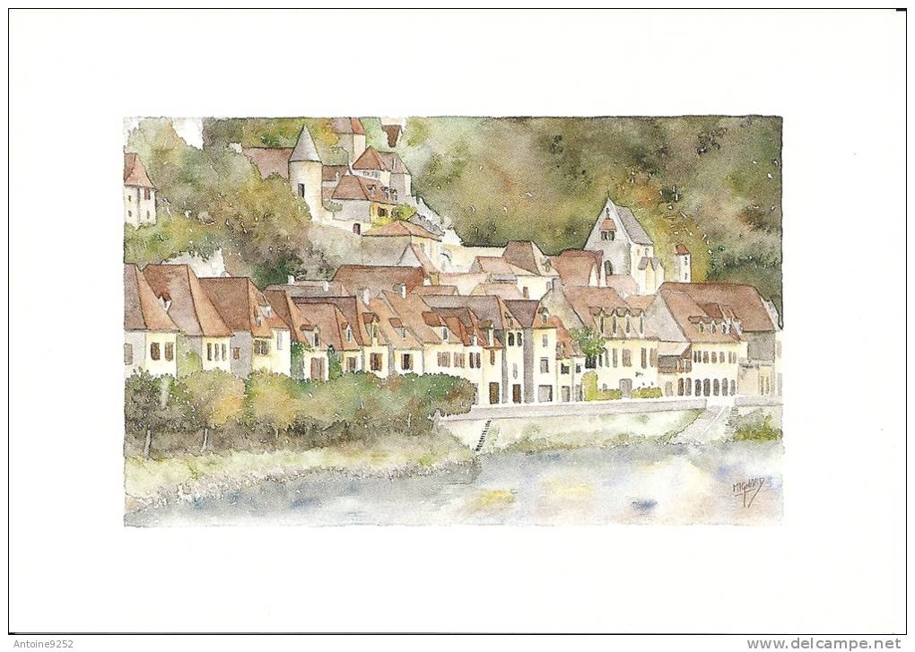 La-Roque-Gageac (Dordogne) - Aquarelle De Patrick Mignard - Otros & Sin Clasificación