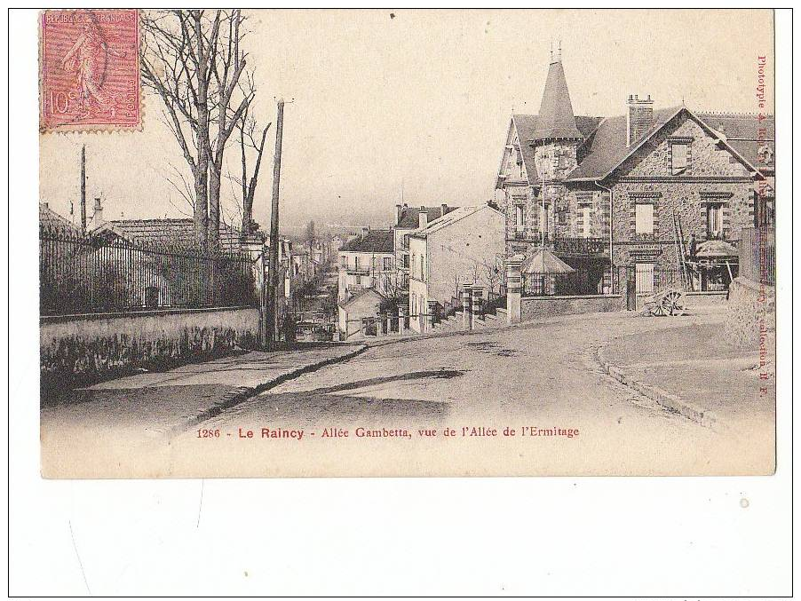93 LE RAINCY  Allée GAMBETTA Vue De L' Allée De L' ERMITAGE En 1905 - Le Raincy