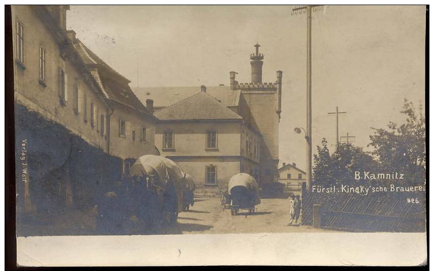 KAMNITZ   Furstl Kinsky'sche Brauerei   Voyagé 1919 ( Brasserie  ) - Tschechische Republik