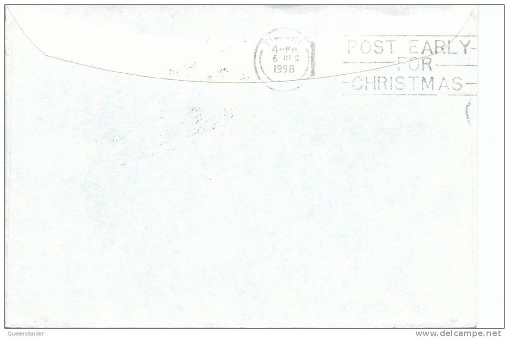 40  Cent Wellington Stamp 1841-1998 On  Envelope Unknown Address Return To Sender & On Back Postmark - Briefe U. Dokumente